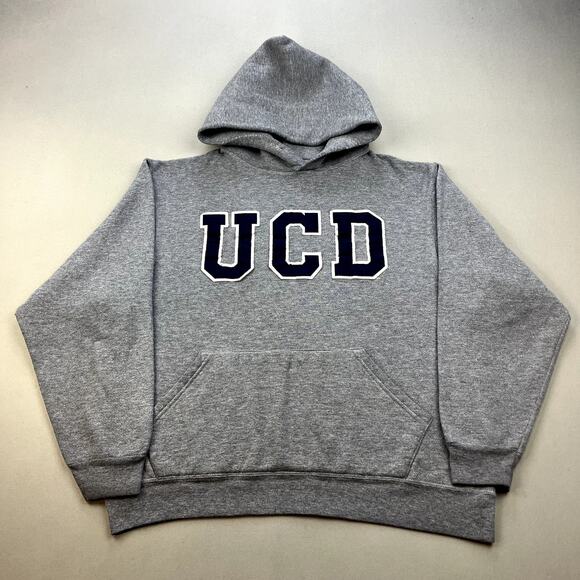 Vintage UC Davis Hoodie Sweatshirt Adult XS Gray UCD University College USA 90s - Picture 1 of 10